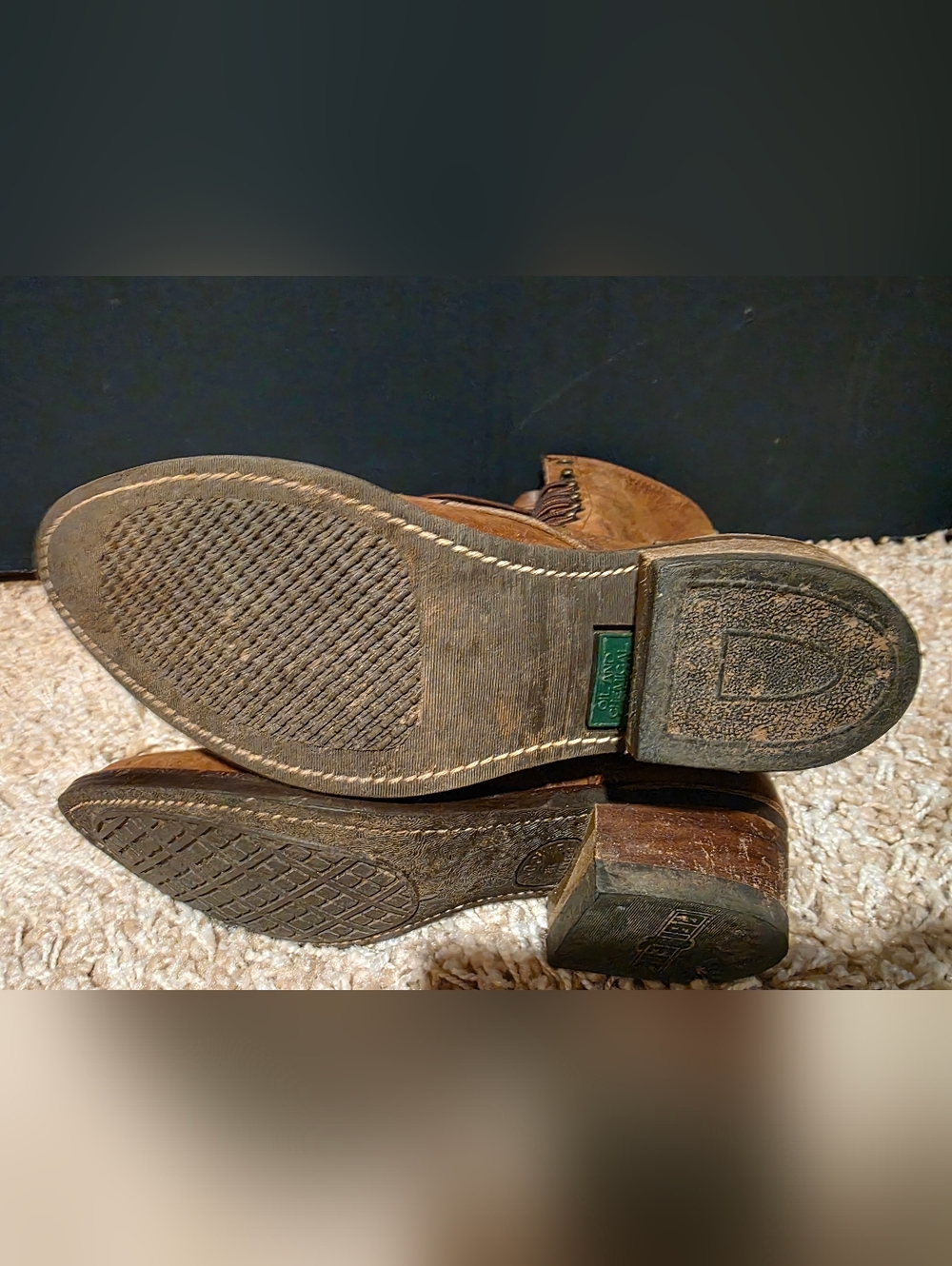 Vintage Abilene Boot Co. Brown Lace-Up Kiltie Leather Boot Prairie Boots Western - Picture 7 of 12